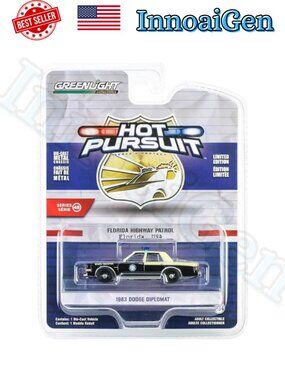 Greenlight Hot Pursuit 1983 Dodge Diplomat Florida Highway Patrol 1:64 Die-Cast